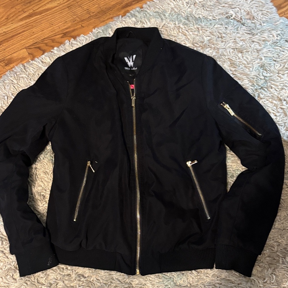 Black Bomber thin suede Jacket